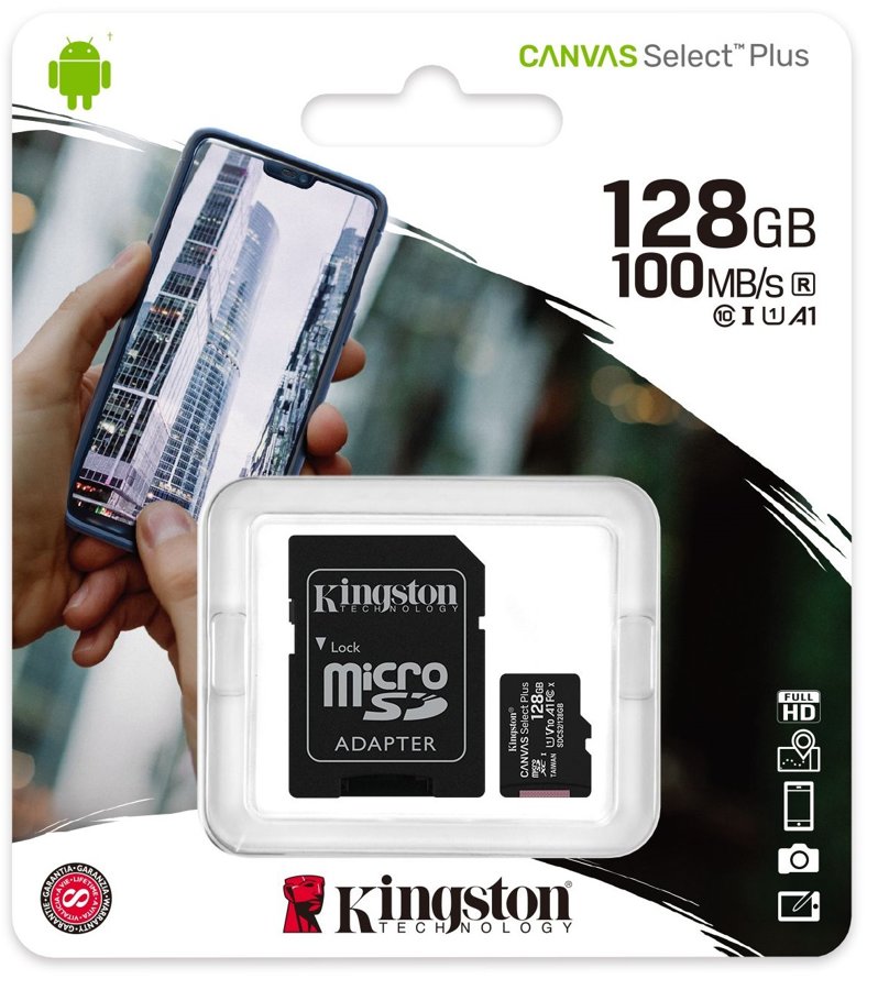 Cartão Micro SD Kingston 128GB Classe 10