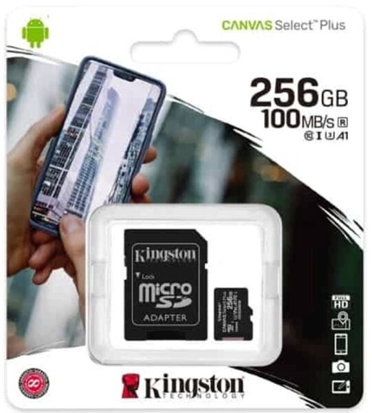 Cartão Micro SD Kingston 256GB Classe 10