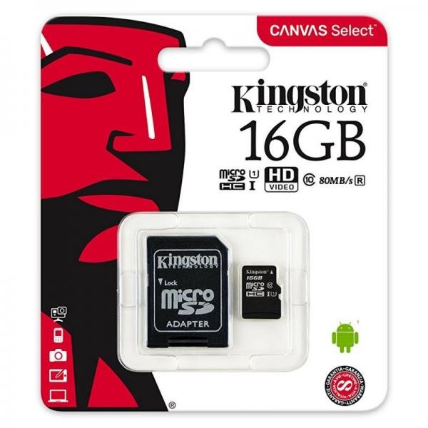 Cartão Micro SD Kingston 16GB Classe 10